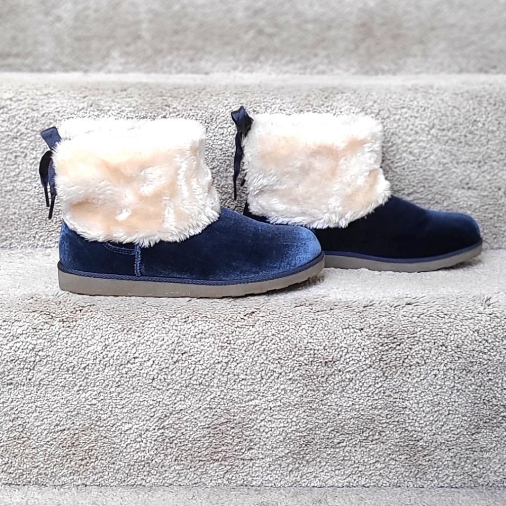 Blue Fur Bootie